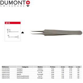 Dumont鑷子0101-5/15-PO