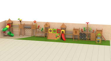 浩翔游乐 幼儿园设备 幼儿园滑梯 幼儿园攀爬架 幼儿园家具 幼儿桌椅 幼儿园柜子 实木滑梯组合游乐滑梯