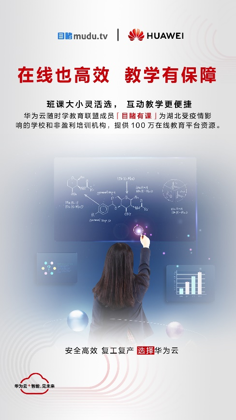 “在線也高效,教學有保障”,華為云攜手目睹打造在線教育新體驗