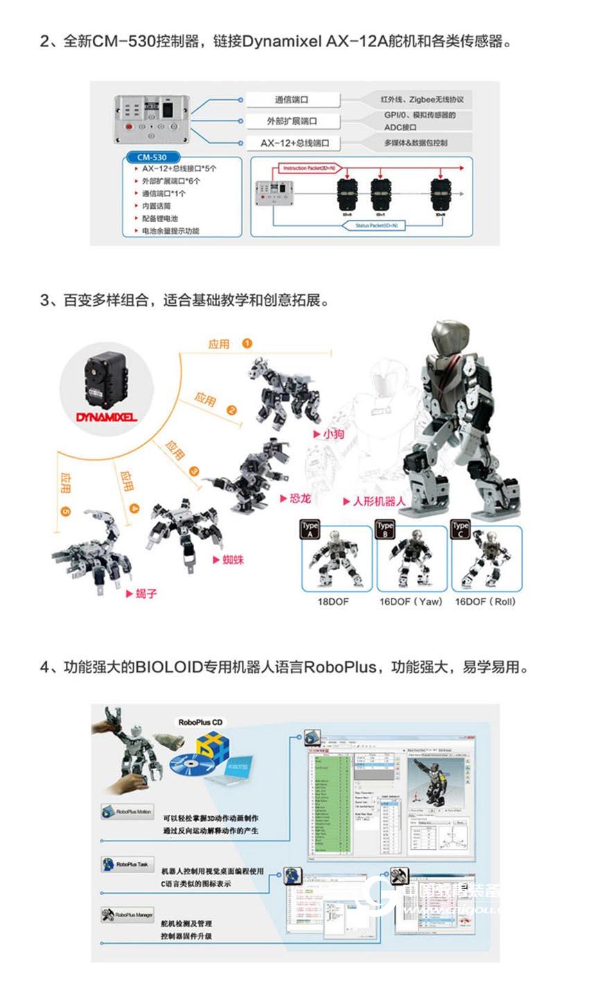 智能佳 Bioloid百乐Premium Kit创意竞赛教学机器人 教学培训专用